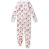 imageHonestBaby Baby 100 Organic Cotton Holiday NonSlip Footed OnePiece ZipFront PajamasHo Ho Ho