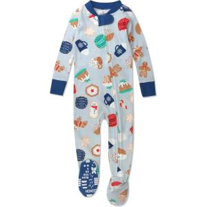 imageHonestBaby Baby 100 Organic Cotton Holiday NonSlip Footed OnePiece ZipFront PajamasEverything Nice