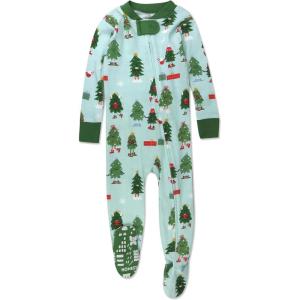 imageHonestBaby Baby 100 Organic Cotton Holiday NonSlip Footed OnePiece ZipFront PajamasHoliday Skate
