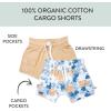 imageHonestBaby 2Pack Cargo Shorts 100 Organic Cotton for Infant Baby and Toddler Boys GirlsOahu Oasis 2pack