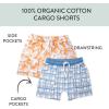 imageHonestBaby 2Pack Cargo Shorts 100 Organic Cotton for Infant Baby and Toddler Boys GirlsSurf Shop Plaid 2pack