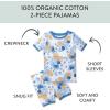 imageHonestBaby 2Pack Short Sleeve Pajamas 100 Organic Cotton for Baby Boys UnisexOahu Oasis