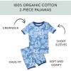 imageHonestBaby 2Pack Short Sleeve Pajamas 100 Organic Cotton for Baby Boys UnisexTropic Shadow Chambray