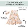imageHonestBaby 2Piece Outfit Dress ampamp Headband Set for Infant Baby and Toddler GirlsJust Peachy