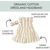 imageHonestBaby 2Piece Outfit Dress ampamp Headband Set for Infant Baby and Toddler GirlsSerene Stripe Peach