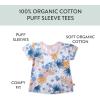 imageHonestBaby 5Pack Puff Sleeve TShirts 100 Organic Cotton Baby Toddler Little Kid GirlDaisy Daze