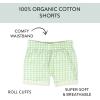 imageHonestBaby babygirls Cuffed Short 100 Organic Cotton for Infant Baby and Toddler GirlsSeersucker Plaid Fawn 2pack