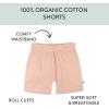 imageHonestBaby babygirls Cuffed Short 100 Organic Cotton for Infant Baby and Toddler GirlsWhite Peach Blossom Floral 2pack