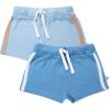 imageHonestBaby 2Pack Cargo Shorts 100 Organic Cotton for Infant Baby and Toddler Boys GirlsSunset Blue 2pack