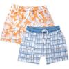imageHonestBaby 2Pack Cargo Shorts 100 Organic Cotton for Infant Baby and Toddler Boys GirlsSurf Shop Plaid 2pack