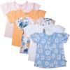 imageHonestBaby 5Pack Puff Sleeve TShirts 100 Organic Cotton Baby Toddler Little Kid GirlDaisy Daze