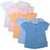 imageHonestBaby 5Pack Puff Sleeve TShirts 100 Organic Cotton Baby Toddler Little Kid GirlSunset Beach