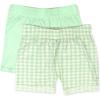 imageHonestBaby babygirls Cuffed Short 100 Organic Cotton for Infant Baby and Toddler GirlsSeersucker Plaid Fawn 2pack