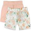 imageHonestBaby babygirls Cuffed Short 100 Organic Cotton for Infant Baby and Toddler GirlsWhite Peach Blossom Floral 2pack