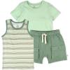 imageHonestBaby babygirls Fashion Outfit Sets Tops and Bottoms 100 Organic Cotton for Baby and Toddler GirlsDrifting Stripe Sage