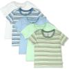 imageHonestBaby unisexbaby 5pack Short Sleeve Tshirts 100 Organic CottonDrifting Stripe Cornflower