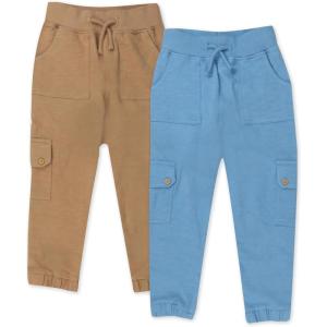 imageHonestBaby 2Pack Easy Fit Cargo Sweat Pant 100 Organic Cotton Baby Toddler Boys Girls UnisexCornflower