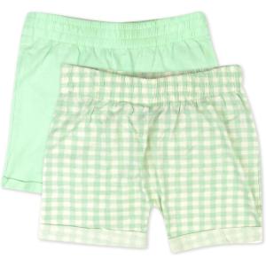 imageHonestBaby babygirls Cuffed Short 100 Organic Cotton for Infant Baby and Toddler GirlsSeersucker Plaid Fawn 2pack