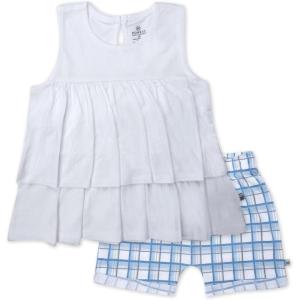 imageHonestBaby unisexbaby 2piece Outfit ampamp Headband Set for Infant Baby and Toddler GirlsWaikiki Plaid