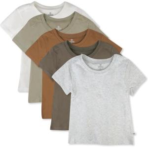 imageHonestBaby unisexbaby 5pack Short Sleeve Tshirts 100 Organic CottonEarth Tones