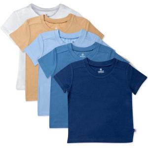 imageHonestBaby unisexbaby 5pack Short Sleeve Tshirts 100 Organic CottonSunset Beach Blues