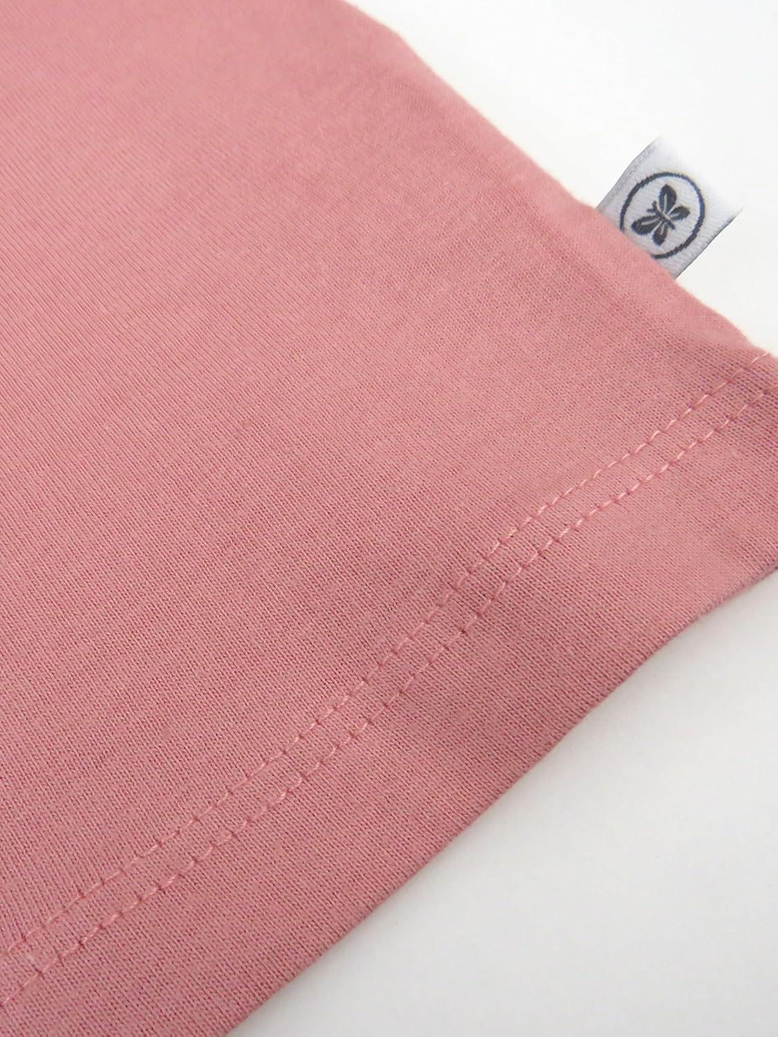 imageHonestBaby 10Pack Ruffle Short Sleeve TShirt 100 Organic Cotton for Toddlers Infant Baby GirlsPink Sunset