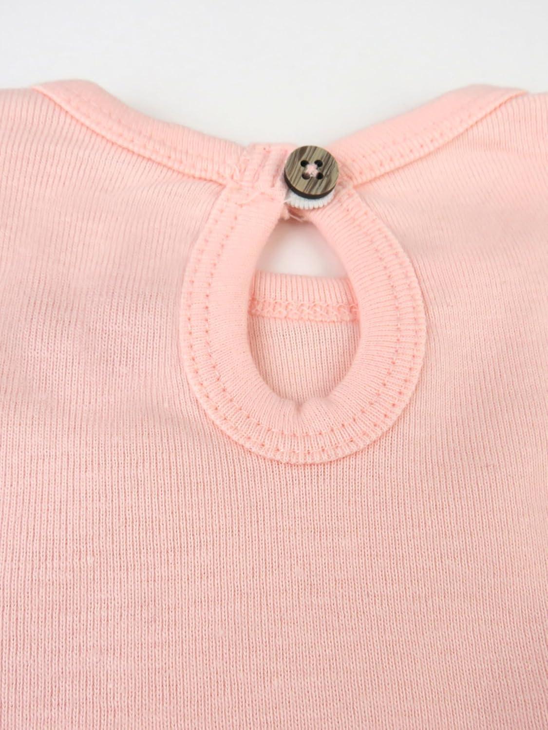 imageHonestBaby 10Pack Ruffle Short Sleeve TShirt 100 Organic Cotton for Toddlers Infant Baby GirlsPink Sunset
