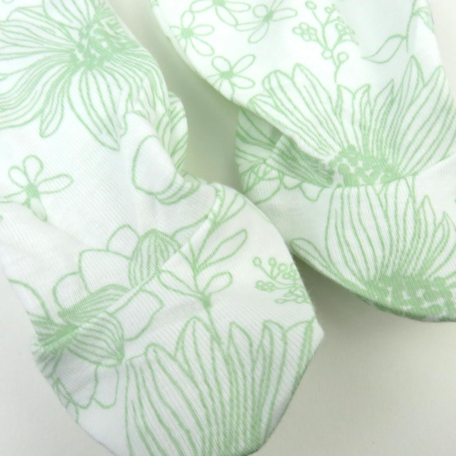 imageHonestBaby 3Pack Footed Pants Roomy Fit Pull on Bottoms 100 Organic Cotton for Infant Baby Boys Girls UnisexPeach Blossom Floral