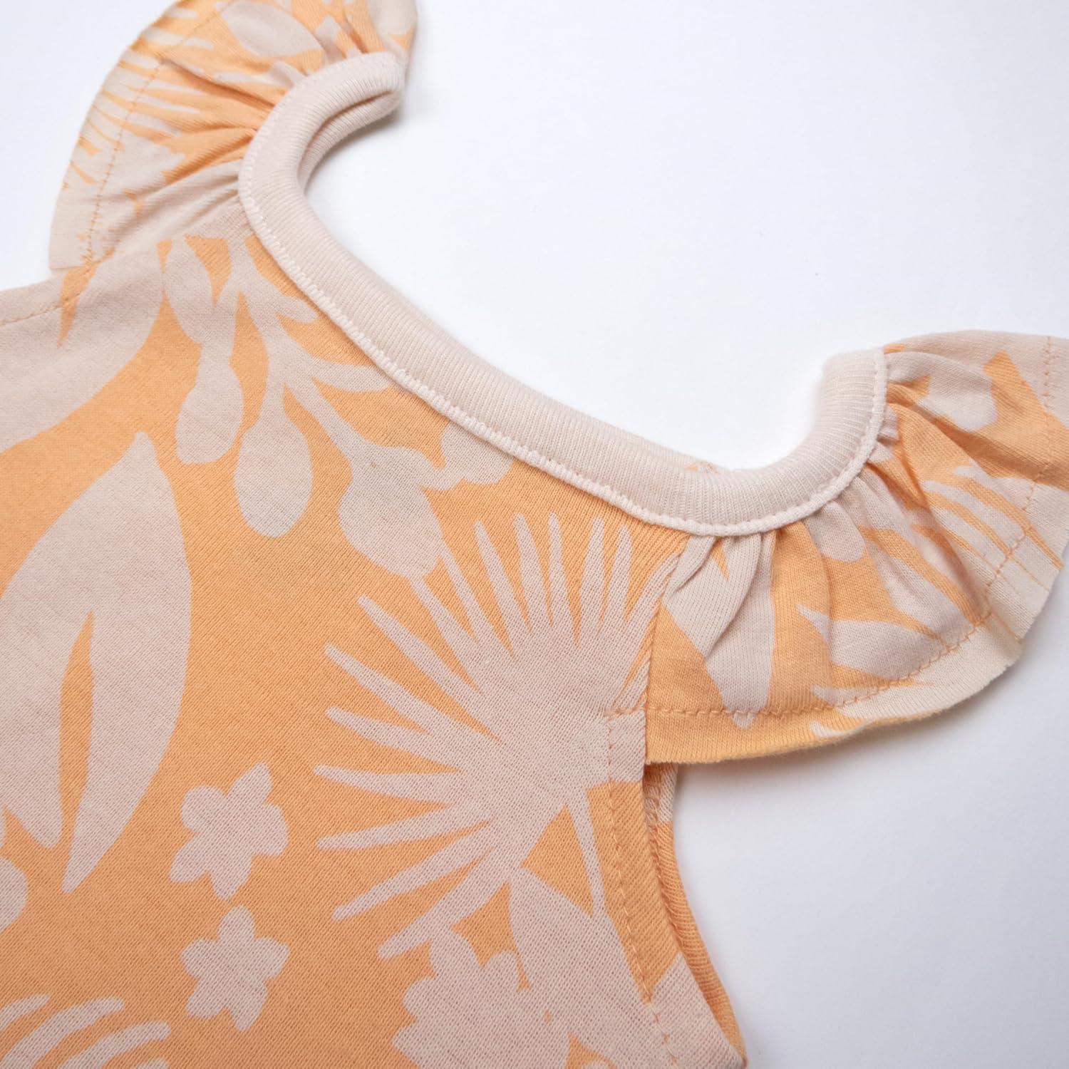 imageHonestBaby Cami Bodysuits Onepiece 100 Organic Cotton for Baby Girls5pack Aloha Daisy