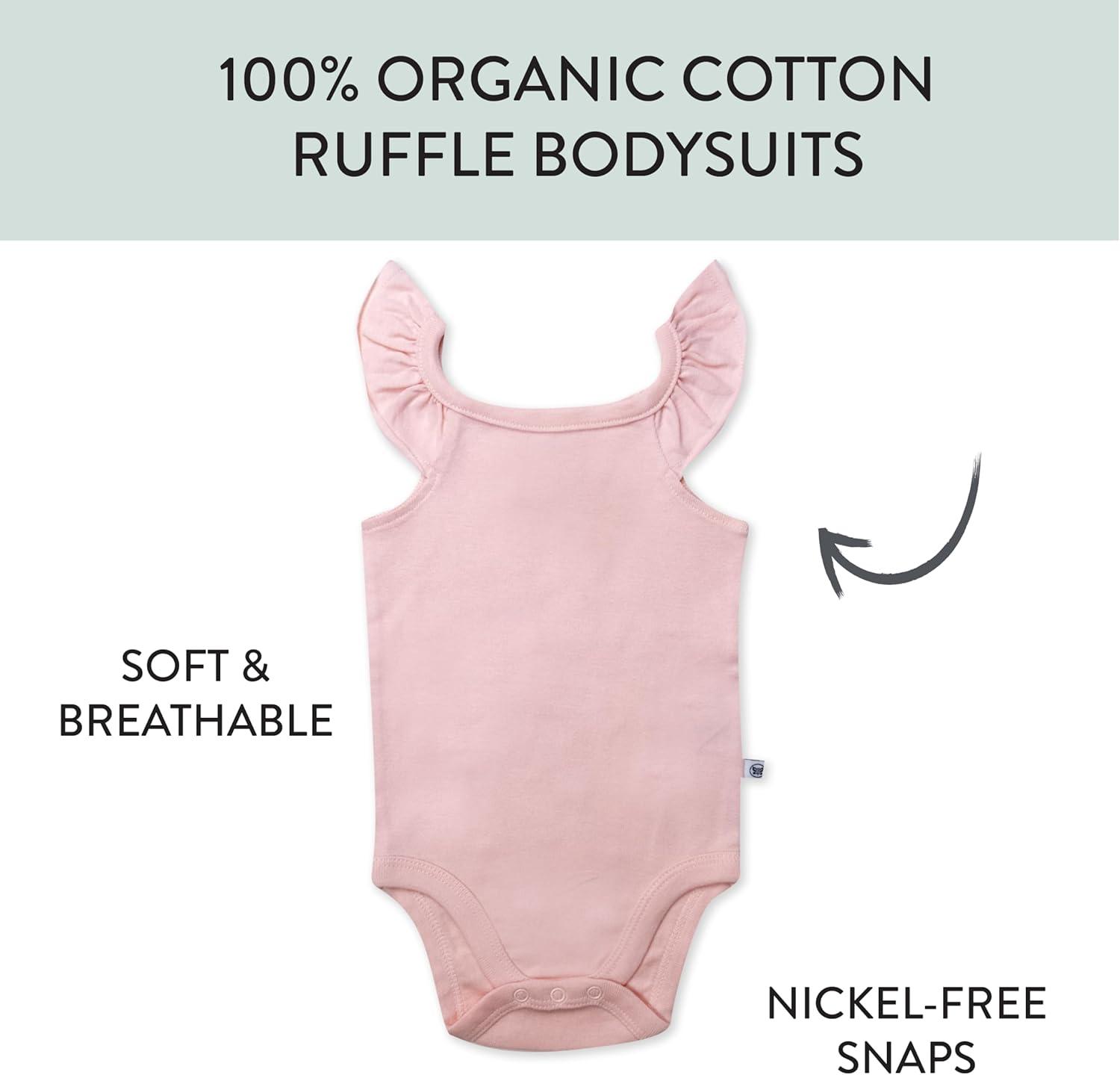 imageHonestBaby Cami Bodysuits Onepiece 100 Organic Cotton for Baby Girls5pack Aloha Daisy