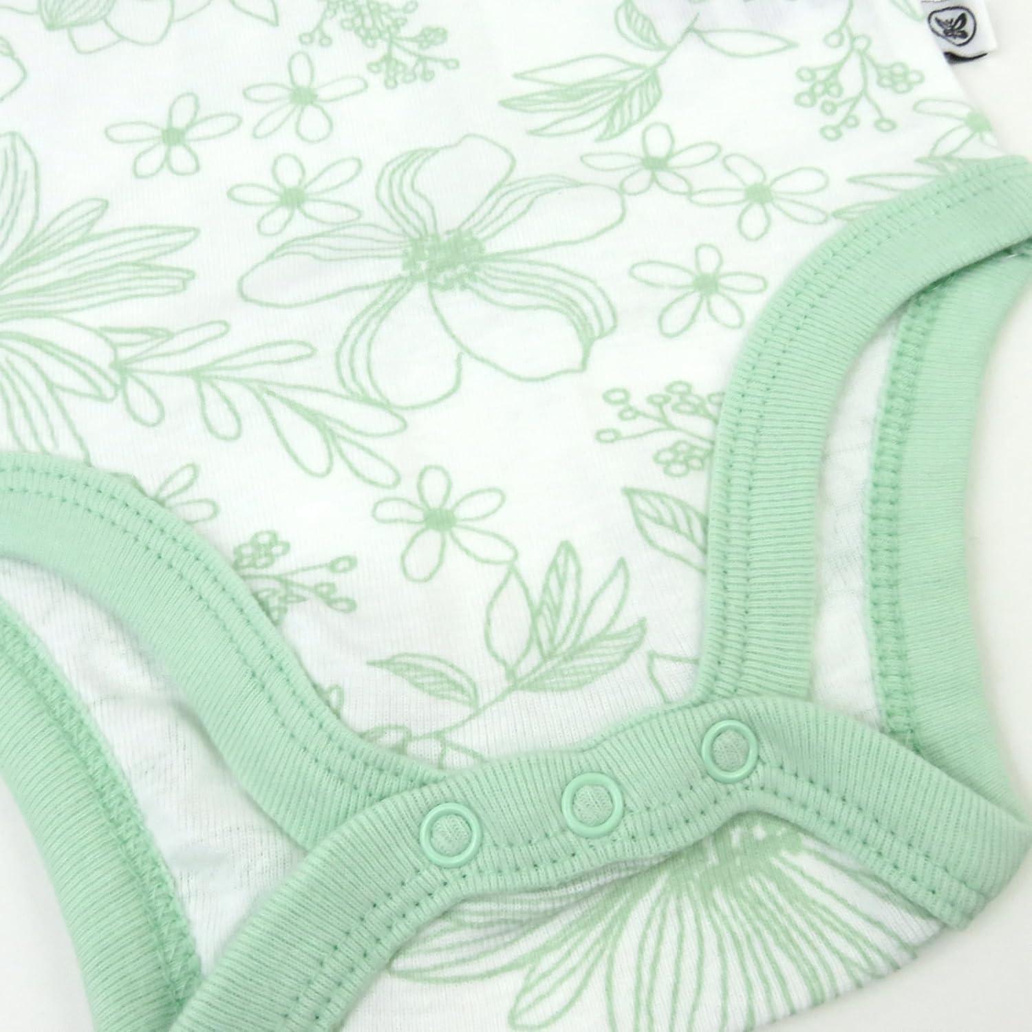imageHonestBaby Cami Bodysuits Onepiece 100 Organic Cotton for Baby Girls5pack Peach Blossom Floral
