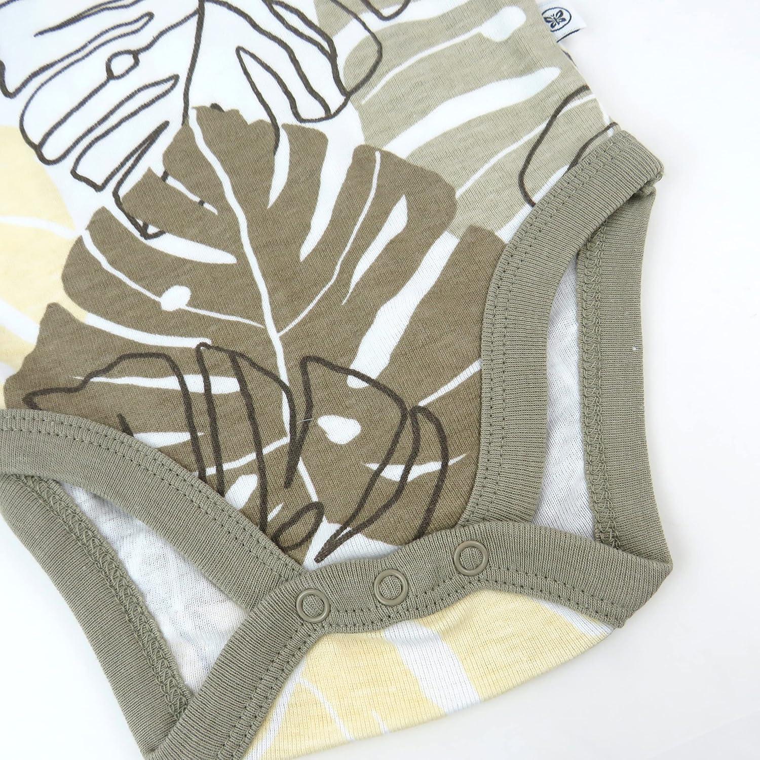 imageHonestBaby Cami Bodysuits Onepiece 100 Organic Cotton for Baby Girls5pack Safari Brown