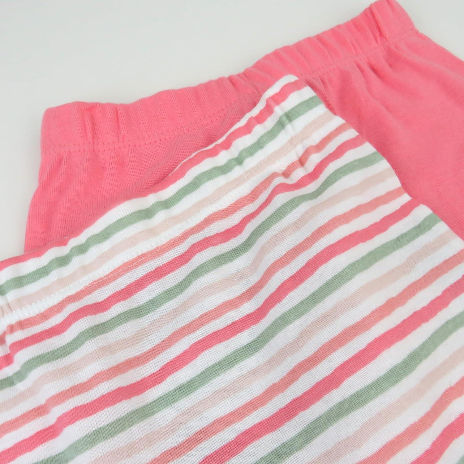 imageHonestBaby Unisex Multipack Harem Pants Roomy Fit Pull on Bottoms 100 Organic Cotton for Baby Boys GirlsWatercolor Stripe Rosewat