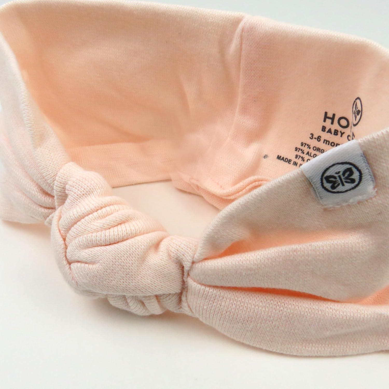 imageHonestBaby babygirls 2piece Outfit Romper ampamp Headband Set for Infant Baby and Toddler GirlsJust Peachy