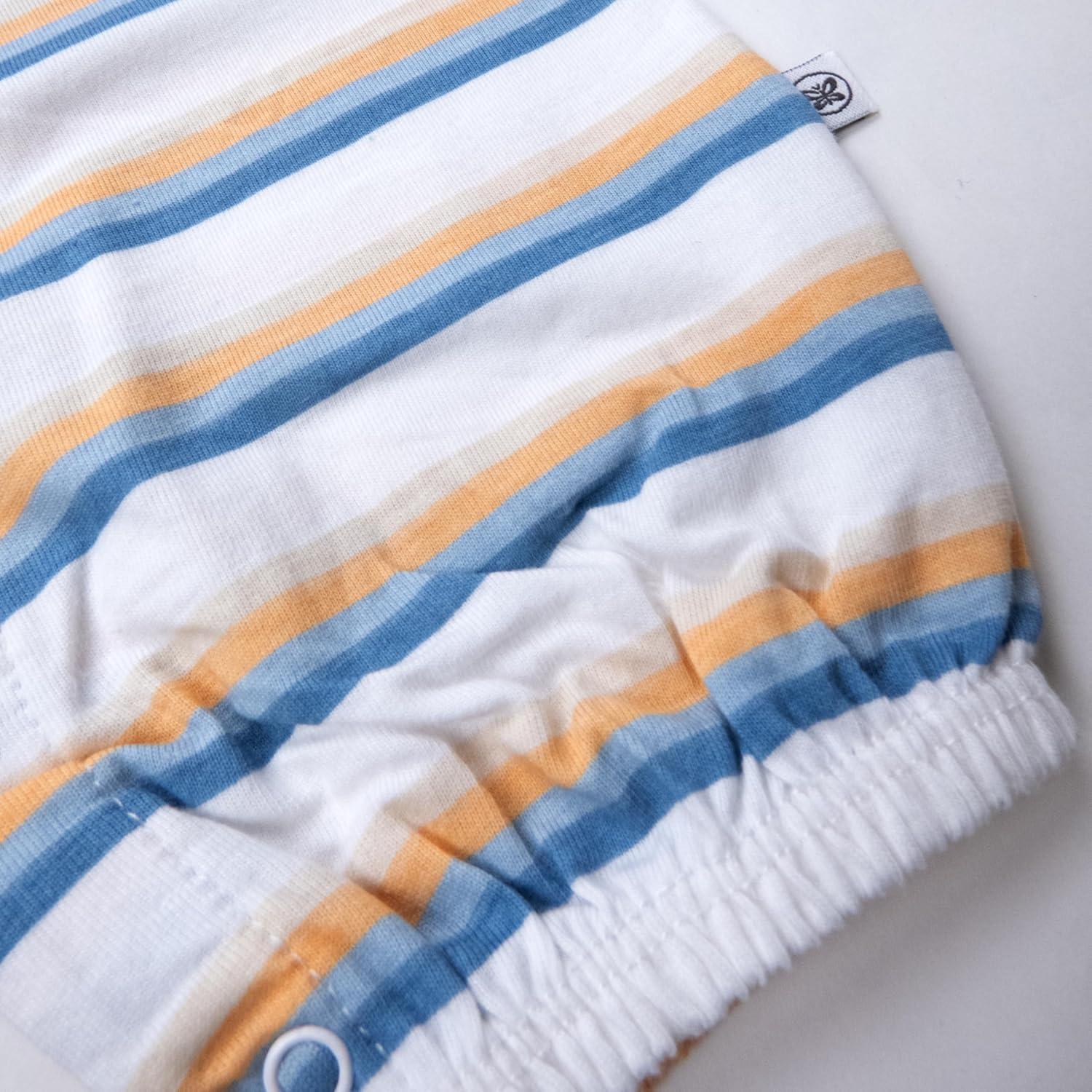 imageHonestBaby babygirls 2piece Outfit Romper ampamp Headband Set for Infant Baby and Toddler GirlsSunrise Stripe