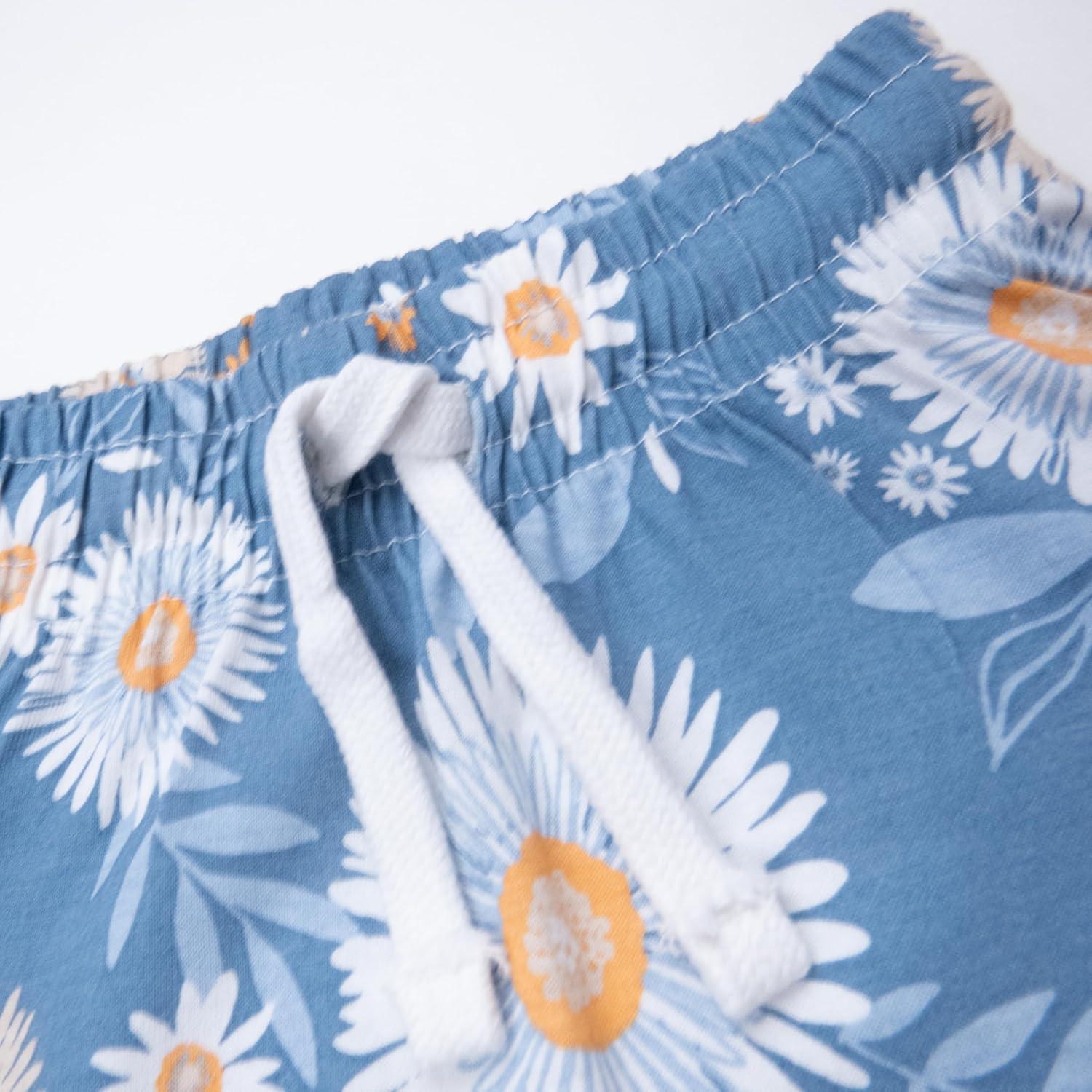 imageHonestBaby babygirls Cuffed Short 100 Organic Cotton for Infant Baby and Toddler GirlsAloha Daisy 2pack