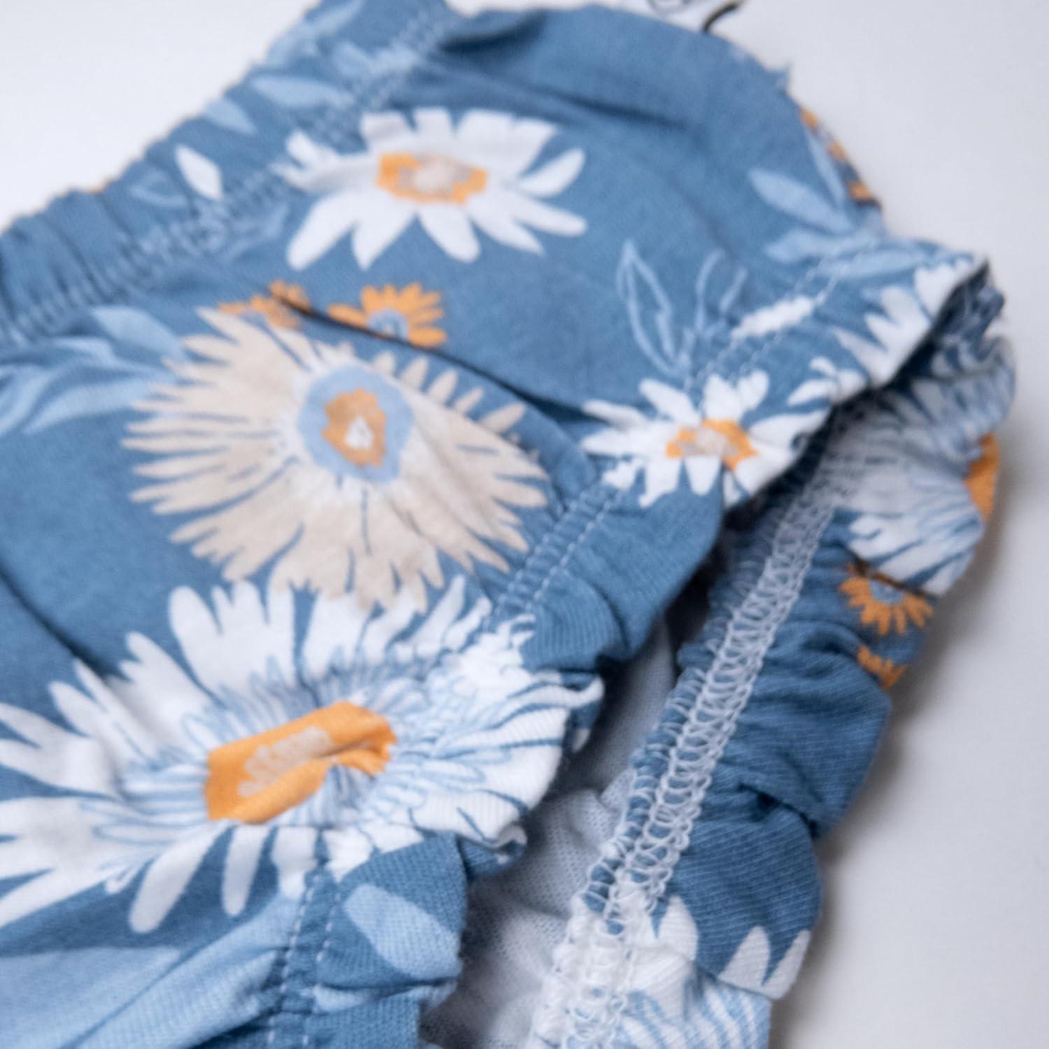 imageHonestBaby babygirls Flutter Tee Tank Top With Ruffle Diaper Cover 100 Organic Cotton for Infant Baby and Toddler Girls2pack Aloha Daisy