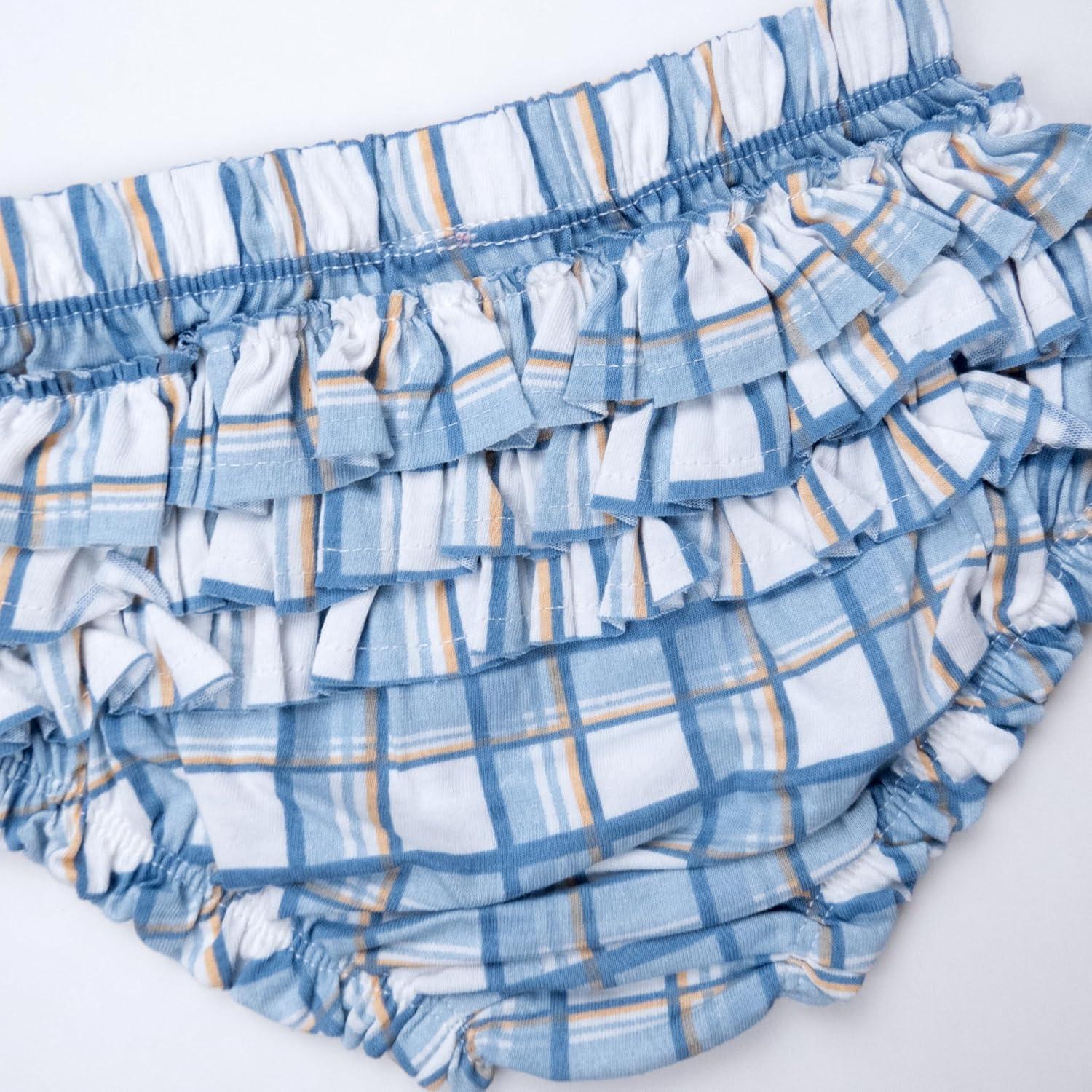 imageHonestBaby babygirls Flutter Tee Tank Top With Ruffle Diaper Cover 100 Organic Cotton for Infant Baby and Toddler Girls2pack Waikiki Plaid