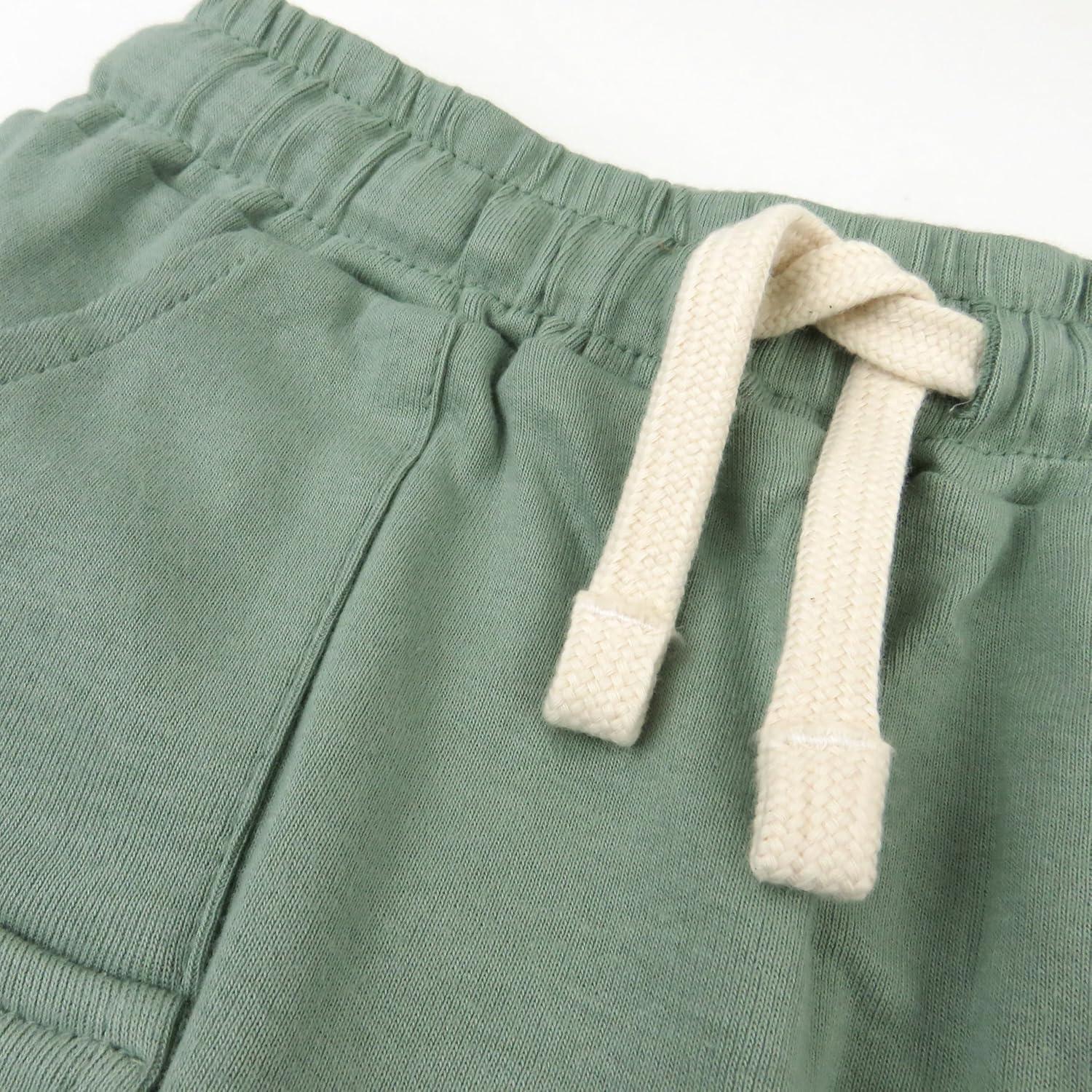 imageHonestBaby unisexbaby 2pack Cargo Shorts 100 Organic Cotton for Infant Baby and Toddler Boys GirlsFawn 2pack