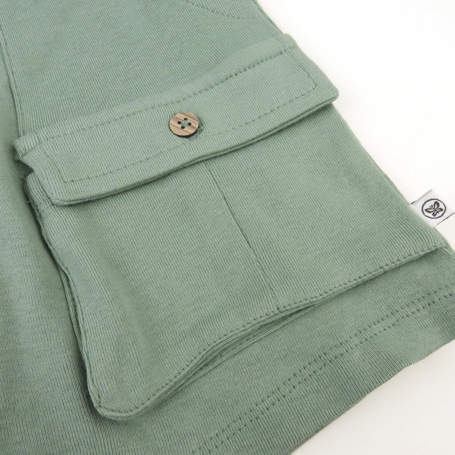 imageHonestBaby unisexbaby 2pack Cargo Shorts 100 Organic Cotton for Infant Baby and Toddler Boys GirlsFawn 2pack