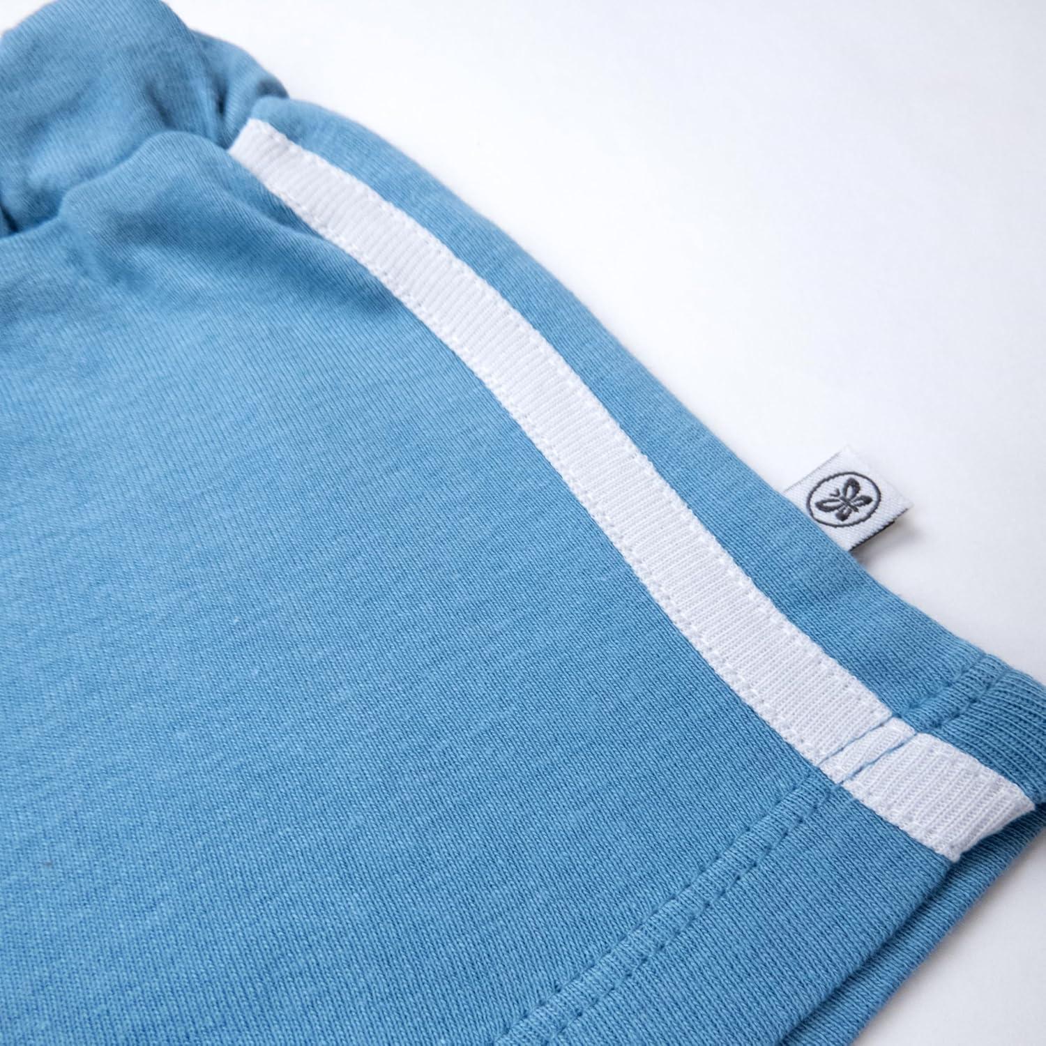imageHonestBaby unisexbaby 2pack Cargo Shorts 100 Organic Cotton for Infant Baby and Toddler Boys GirlsSunset Blue 2pack