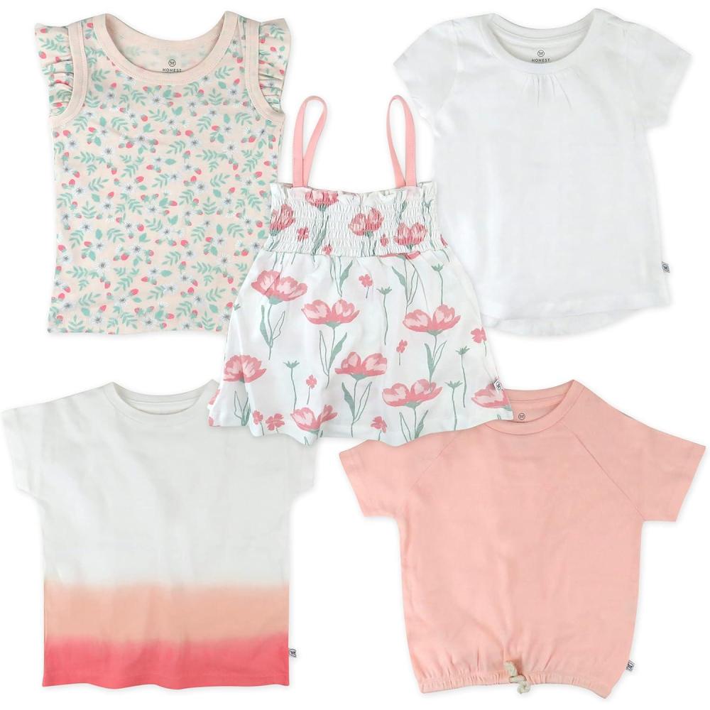 imageHonestBaby Baby Multipack Short Sleeve TShirts 100 Organic Cotton