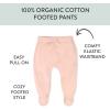 imageHonestBaby 3Pack Footed Pants Roomy Fit Pull on Bottoms 100 Organic Cotton for Infant Baby Boys Girls UnisexPeach Blossom Floral