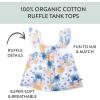 imageHonestBaby Baby Toddler and Little Girls 100 Organic Cotton Puff Sleeve TShirts 5 PackMaui Floral