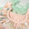 imageHonestBaby Baby Toddler and Little Girls 100 Organic Cotton Puff Sleeve TShirts 5 PackPeach Blossom Floral