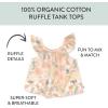 imageHonestBaby Baby Toddler and Little Girls 100 Organic Cotton Puff Sleeve TShirts 5 PackPeach Blossom Floral