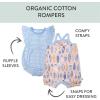 imageHonestBaby Unisex Baby Multipack Strappy Romper Sets and Dresses 100 Organic Cotton for Infant Baby and Toddler Boys Girls Unisex