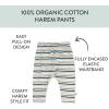 imageHonestBaby Unisex Multipack Harem Pants Roomy Fit Pull on Bottoms 100 Organic Cotton for Baby Boys GirlsWatercolor Stripe Sandy Blues