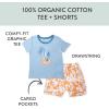 imageHonestBaby babyboys 2 Piece Baby Toddler Short Sleeve and Shorts Set for Girls Boys UnisexTropic Shadow White