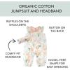 imageHonestBaby babygirls 2piece Outfit Romper ampamp Headband Set for Infant Baby and Toddler GirlsPeach Blossom Floral